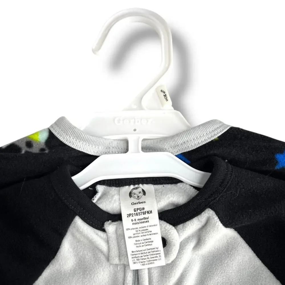 NWT Baby 2 Pack Gerber Alien Fleece Sleep Pajamas with Padded Feet